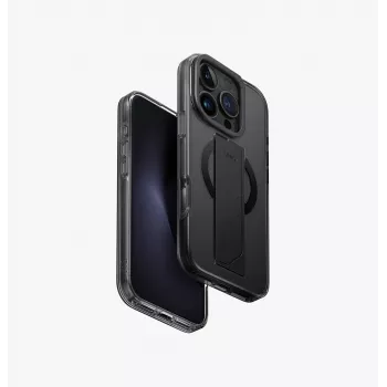 Coque UNIQ Heldro Max charge MagClick pour iPhone 16 Pro 6,3 pouces noir/Vapour Smoke