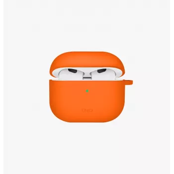 Étui UNIQ Nexo pour AirPods 4 avec crochets d'oreille silicone Volt Orange