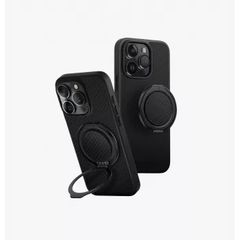 Coque UNIQ Keva Air pour iPhone 16 Pro 6,3 pouces avec chargement MagClick, Carbon Black