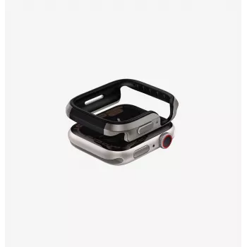 Coque bumper UNIQ Valencia pour Apple Watch Series 46 mm, Titanium Silver