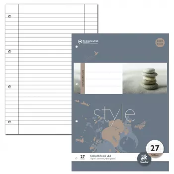 Staufen 10 blocs de correspondance Style lignés A4 perforés 4 trous 80 feuilles par bloc blanc