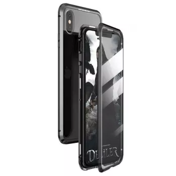Coque Wozinsky Full Magnetic 360 protection avant et arrière avec verre intégré pour Samsung Galaxy A72 4G, noir transparent