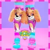 Chaussettes hautes enfants MADMIA Paw Patrol Skye avec oreilles en peluche 3D - rose/bleu/blanc