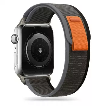 Bracelet Nylon TECH-PROTECT pour Apple Watch 4 / 5 / 6 / 7 / 8 / SE / Ultra (42 / 44 / 45 / 49 mm) noir/orange