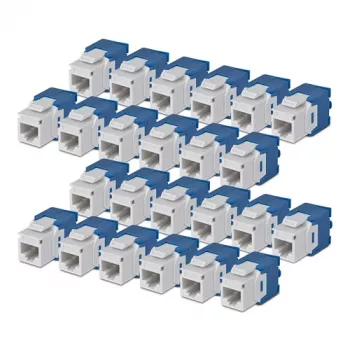 StarTech.com Cat6 Keystone Jack lot de 24 coupleur Ethernet RJ45 Keystone 180 degrés sans outil, UTP, blanc