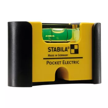 STABILA Type 81 S niveau à bulle électrique de poche, 7 cm, jaune, précision 1,0 mm/m, avec aimant et clip de ceinture