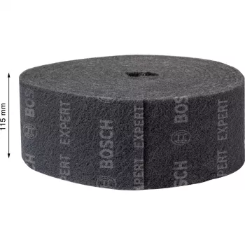 Bosch Expert N880 Ultra-Fine S Rouleau abrasif non tissé, 115mm x 10m, gris, pour ponçage à la main
