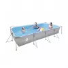 AVENLI Piscine rectangulaire à structure en acier 394x207x80 cm avec pompe de filtration, échelle, bâche et toile de sol