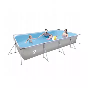 AVENLI Piscine rectangulaire à structure en acier 394x207x80 cm avec pompe de filtration, échelle, bâche et toile de sol