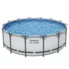 Piscine hors sol Bestway 5612X Steel Frame 427 x 122 cm (14 ft x 48 in) ronde avec pompe de filtration, échelle, bâche, tapis de sol et doseur ChemConnect