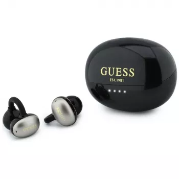 Guess Casque Bluetooth stéréo à conduction osseuse finition métallique pièces électroplaquées logo classique Noir