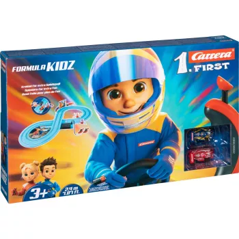 Carrera FIRST Formula Kidz First Cars Set (20063061) - circuit de voitures à crémaillère à l'échelle 1:50 pour enfants