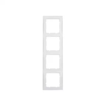 Cadre de recouvrement 4 postes Berker S.1 blanc polaire brillant