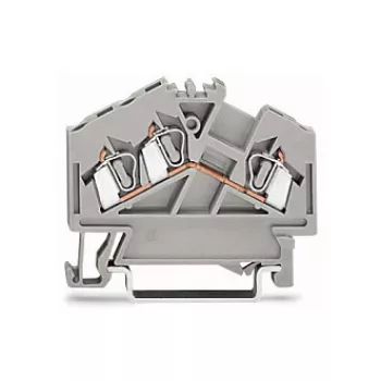 WAGO 280-641 3-Conductor Through Terminal Block, 2.5 mm, Gray
