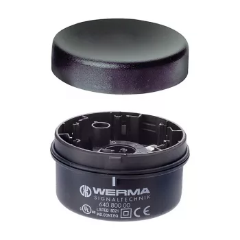 WERMA Signaltechnik KombiSIGN 71 élément à lumière fixe, boîtier noir, lentille transparente, polycarbonate, IP65, 70 mm de diamètre, 66 mm de hauteur, douille E14, 7 W max, 640.800.00