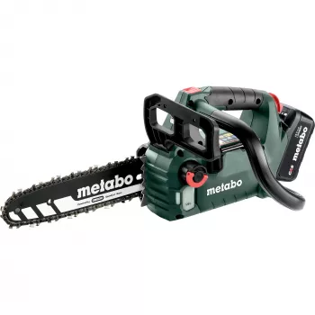 Tronçonneuse sans fil METABO MS 18 LTX BL 25 (601595900) SET (vert/noir, batterie Li-Ion 4,0Ah 18V)