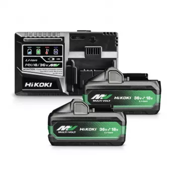 Hikoki Batterie MultiVolt 36V 2,5 Ah (lot de 2) avec chargeur rapide UC18YSL3