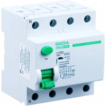 GACIA PR8NM 4P 25A 30mA Type A Dispositif différentiel à courant résiduel (DDR) 4 pôles 25A 30mA