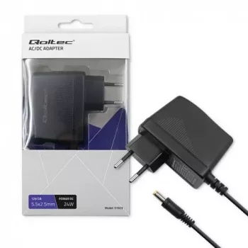 QOLTEC bloc d'alimentation enfichable 24W 12V 2A 5,5x2,5mm
