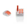 TRYTYT PC-233 Connecteur d'épissure à levier 3 voies 0,2-4,0 mm² 50 pièces transparent orange