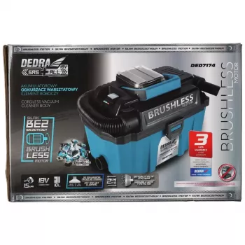 DEDRA DED7174 18V Cordless Wet & Dry Vacuum Cleaner 15L