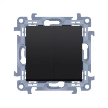 KONTAK-SIMON Simon 10 interrupteur à bouton-poussoir 2x NO 10AX 250V bornes à vis noir mat