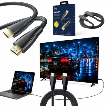 3MK PROTECTION Hardy HDMI 2.1 5m Ultra High Speed 48Gbps 8K60Hz 4K120Hz eARC VRR ALLM Black