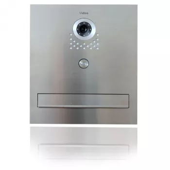 VIDOS S551-SKM boîte aux lettres avec interphone vidéo intégré, acier inoxydable brossé, encastré