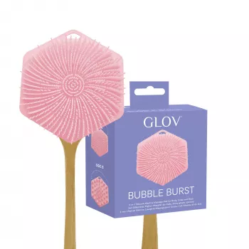 GLOV Bubble Burst 3-en-1 gommage et massage en silicone pour le corps, le cuir chevelu et le dos - rose