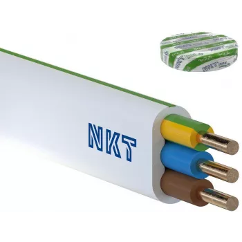 Câble d'alimentation NKT instal PLUS YDYp 3x2,5 mm² 100m blanc