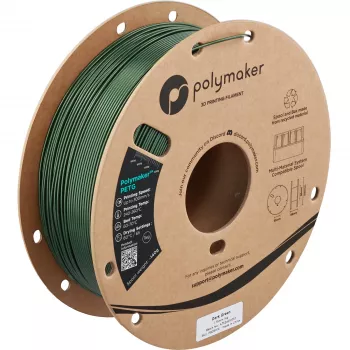 Polymaker PETG 3D Printer Filament, 1.75 mm, 1 kg, Dark Green (PB05016)