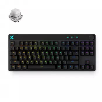 MCHOSE HW-Mix87-9 Clavier mécanique gaming tri-mode tenkeyless, hot-swappable, RGB, 4000mAh, noir