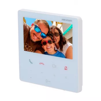 Hikvision DS-KH6110-WE1 Station intérieure 4,3 inch 480x272, PoE, WiFi, 4 boutons personnalisables, écran tactile, blanc