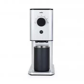 Moulin à café WILFA ZENSE ALUX, meules coniques, 40 réglages de mouture, meules en inox, 130 W, noir/aluminium