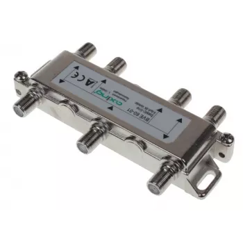 Répartiteur TV/SAT 6 voies AXING AX BVE 6-01, 75 Ohm, connecteur F, zinc moulé, noir