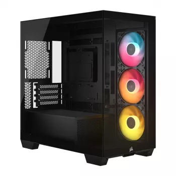 Boîtier PC Micro-ATX Corsair 2800X RS-R ARGB, verre trempé, noir, 3 ventilateurs RS120-R ARGB