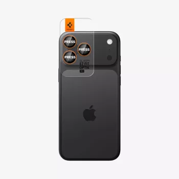 Spigen Optik Pro GLAS.TR EZ Fit protecteur d'appareil photo lot de 2 - protecteur d'objectif en verre trempé pour iPhone 16 Pro / 16 Pro Max / 17 Pro / 17 Pro Max (Orange)
