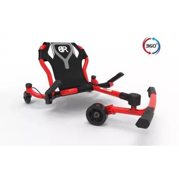 Kart à propulsion par pédales EzyRoller Spinner X - à propulsion par les jambes avec rotation à 360° - rouge