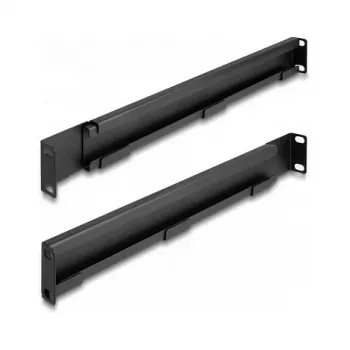 DELOCK kit de rails de support 19 pouces réglable 368-600 mm pour armoire réseau 1U noir 2 pièces