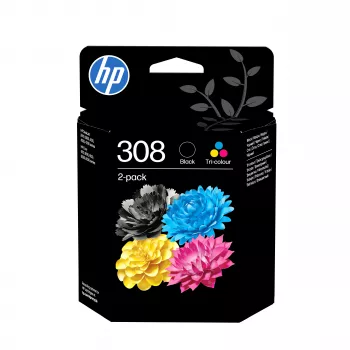 HP 308 pack de 2 cartouches d'encre originales noire et tricolore
