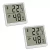 Thermo-hygromètre numérique TFA 30.5059.02.02, lot de 2, blanc/argent