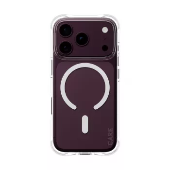 Coque Samba CARE by PanzerGlass pour iPhone 17/18 Pro transparente blanche MagSafe