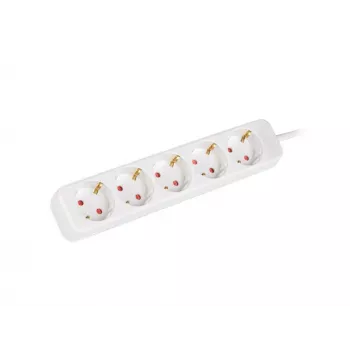 Multiprise Schuko 5 prises Lanberg PS0-05F-0150-W 1,5 m blanche cuivre massif