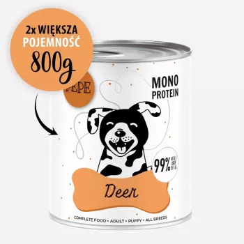 Paka Zwierzaka Pepe Jeleń Nourriture humide pour chien au cerf 800g