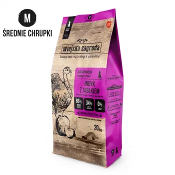 WZA WIEJSKA ZAGRODA dinde avec pomme Crunchy M - croquettes pour chiots - 20 kg