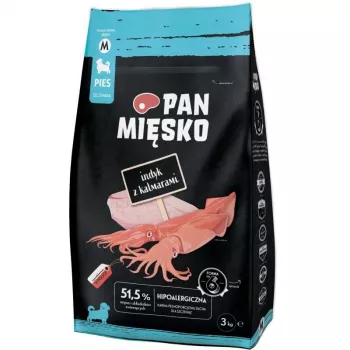 Pan Mięsko Aliment sec pour chien dinde et calmar pour chiots, croquettes moyennes, 3 kg