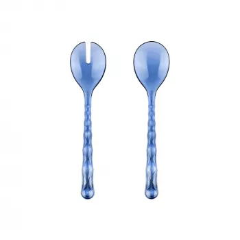 Couvert à salade Guzzini Vanity bleu denim ensemble de 2 pièces (fourchette et cuillère de service)
