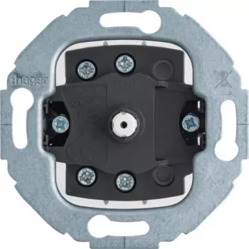 Insert commutateur rotatif encastré Hager WDE387603, 10 AX, 250 V, blanc