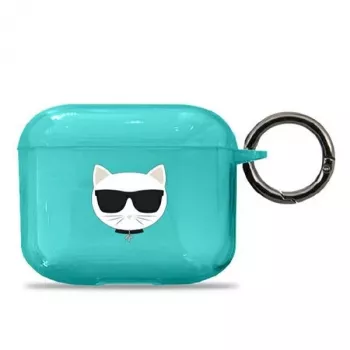 Coque Karl Lagerfeld KLA3UCHFL pour AirPods 3 bleue Choupette