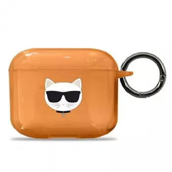 Coque Karl Lagerfeld KLA3UCHFO pour AirPods 3 orange Choupette